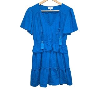 NSR Kailani Blue Ruffled Tiered Sundress 100% Cotton